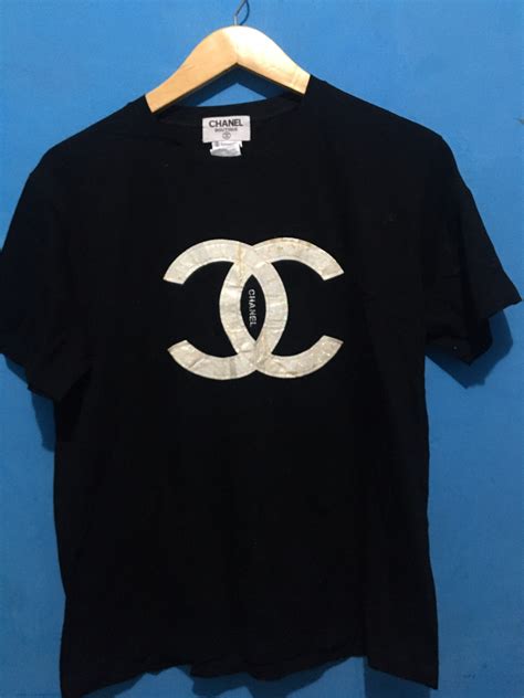 t-shirt chanel d'oro|authentic chanel tee shirts.